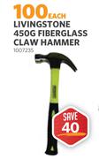 Livingstone 450G Fiberglass Claw Hammer 1007235-Each