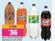 Fanta, Sprite, Stoney & Sparletta Soft Drinks-For 2 x 2L