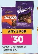 Cadbury Whispers Or Tumbles-For Any 2 x 65g