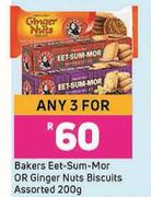 Bakers Eet Sum Mor Or Ginger Nuts Biscuits Assorted-For Any 3 x 200g