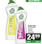 Handy Andy All Purpose Cream Assorted-750ml Each