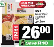 Spar Macaroni Or Spaghetti-For 2 x 500g
