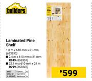 Builders Laminated Pine Shelf 1.8m X 610mm X 21mm 653355