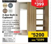 Home & Kitchen 3-Door Built In Cupboard 1.8m(w) X 2.1m(h) X 500mm(d) 850013498
