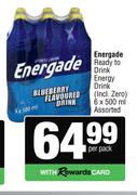 Energade Ready To Drink Energy Drink Assorted-6 x 500ml Per Pack