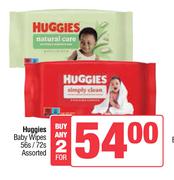 Huggies Baby Wipes Assorted-For 2 x 56s/72s