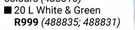 Fired Earth 20Ltr Extreme Roof Acrylic (White & Green) 488835, 488831