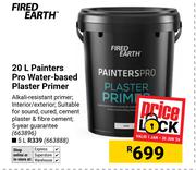Fired Earth 20Ltr Painters Pro Water Based Plaster Primer 663896