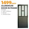 Aluminium Entrance Door In Frame 900 x 2100mm (Bronze)