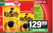 Nescafe Ricoffy Tin 750g Or Value Pack 800g