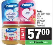 Purity 2nd Baby Food Jars 125ml Or Pouch 110ml Assorted-For Any 4