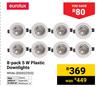 Eurolux 8 Pack 5W Plastic Downlights White 850022503