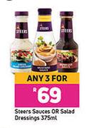 Steers Sauces Or Salad Dressings-For Any 3 x 375ml