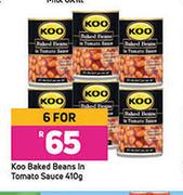 Koo Baked Beans In Tomato Sauce-For 6 x 410g