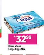 Great Value Large Eggs-18s