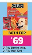 Ol'Roy Biscuits 1Kg & Ol'Roy Treat 120g-Both For