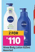 Nivea Body Lotion Assorted-For 2 x 625ml