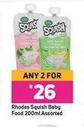 Rhodes Squish Baby Food Assorted-For Any 2 x 200ml