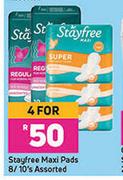 Stayfree Maxi Pads Assorted-For 4 x 8/10's