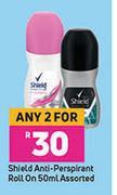 Shield Anti Perspirant Roll On Assorted-For Any 2 x 50ml