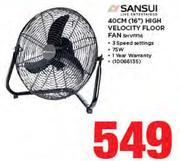 Sansui 40Cm 16" High Velocity Floor Fan SHVFF16