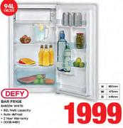 Defy 94Ltr Bar Fridge B4802W WHITE
