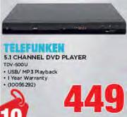 Telefunken 5.1 Channel DVD Player TDV-500U