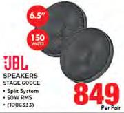 JBL 6.5" Speakers STAGE600CE-Per Pair