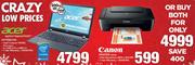 Acer Notebook+ Canon Printer