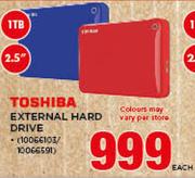 Toshiba 1TB 2.5" External Hard Drive-Each