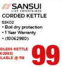 Sansui 1.7Ltr Corded Kettle SSK02