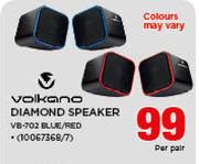 Volkano Diamond Speaker VB-702 BLUE/RED-Per Pair