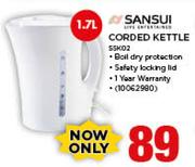 Sansui 1.7L Corded Kettle SSK02