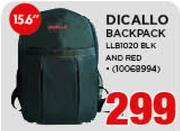 15.6" Dicallo Backpack LLB1020 BLK AND RED