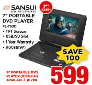 Sansui 7" Portable DVD Player FL-760D