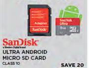Sandisk Ultra Android Micro SD Card Class 10 32GB