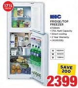 KIC 171Ltr Fridge/Top freezer (KT518WH)