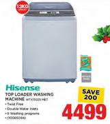 Hisense 13Kg Top Loader Washing Machine WTX1302S MET