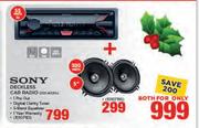 Sony Deckless Car Radio + Sony 5" Speakers-Both For