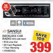 Sansui Deckless Car Radio MP3 USB-MA01