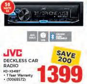 JVC Deckless Car radio KD-X341BT