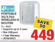TP LInk Portable 3G/3.75G Wireless N Router TL-3020
