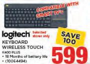 Logitech Keyboard Wireless Touch K400 PLUS
