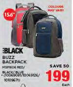 Black 15.6" Buzz Backpack MSP1606 RED/Black/BLUE-Each