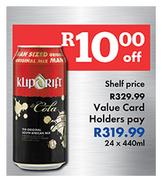 Klipdrift Cola Cans-24x440ml