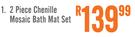 2-Piece Chenille Mosaic Bath Mat Set