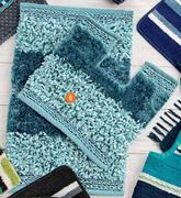 2-Piece Chindi Ticking Stitch Bath Mat Set