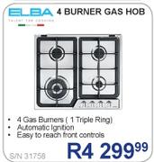 Elba 4 Burner Gas Hob S/N31758