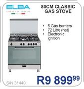 Elba 80cm Classic Gas Stove S/N31440