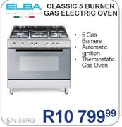 Elba Classic 5 Burner Gas Electric Oven S/N33763
